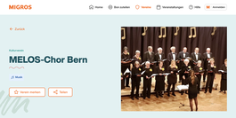 Migros Vereins Bon für den Melos Chor Bern hier einlesen. Bild